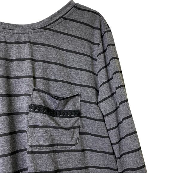 Umgee NWT Tie Back Long Sleeve Striped Top Sz M (2460) - Picture 4 of 6